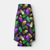 Seamless Pattern with Mardi Gras feathers ボトルクーラー (正面)