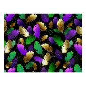 Seamless Pattern with Mardi Gras feathers ポスター (正面)