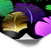 Seamless Pattern with Mardi Gras feathers ポスター (コーナー)