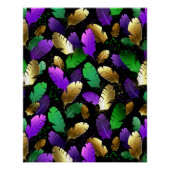 Seamless Pattern with Mardi Gras feathers ポスター (正面)