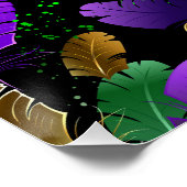 Seamless Pattern with Mardi Gras feathers ポスター (コーナー)