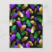 Seamless Pattern with Mardi Gras feathers ポストカード (正面)