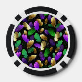 Seamless Pattern with Mardi Gras feathers ポーカーチップ (裏面)