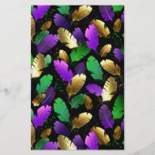 Seamless Pattern with Mardi Gras feathers 便箋 (正面)
