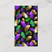 Seamless Pattern with Mardi Gras feathers 割引カード (正面)