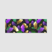 Seamless Pattern with Mardi Gras feathers 名札 (正面)