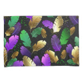 Seamless Pattern with Mardi Gras feathers 枕カバー (正面右)