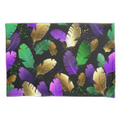 Seamless Pattern with Mardi Gras feathers 枕カバー (正面)
