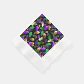 Seamless Pattern with Mardi Gras feathers 縁ありカクテルナプキン (角)