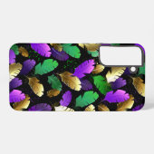 Seamless Pattern with Mardi Gras feathers Samsung Galaxyケース (裏面横)