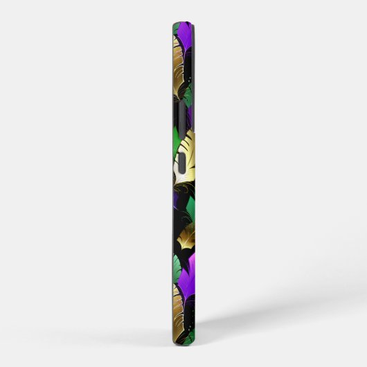 Seamless Pattern with Mardi Gras feathers Samsung Galaxyケース (右側面)