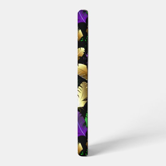 Seamless Pattern with Mardi Gras feathers Samsung Galaxyケース (左側面)