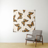 Seamless pattern with monarch butterflies. Contemp タペストリー (インサイチュ(横))