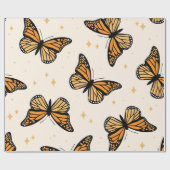 Seamless pattern with monarch butterflies. Contemp ラッピングペーパー (フラット)