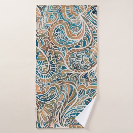 Seamless pattern with multicolor Paisley print. Ha バスタオル (バスタオル)
