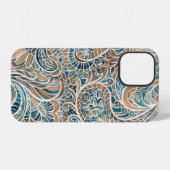 Seamless pattern with multicolor Paisley print. Ha iPhoneケース (裏面横)