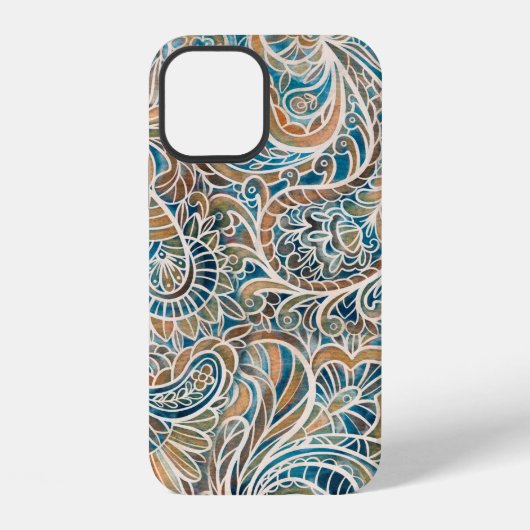 Seamless pattern with multicolor Paisley print. Ha iPhoneケース (裏面)