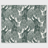  seamless pattern with old deciduous trees. Styliz ラッピングペーパー (フラット)