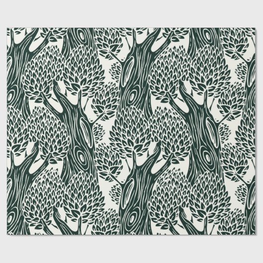 seamless pattern with old deciduous trees. Styliz ラッピングペーパー (フラット)