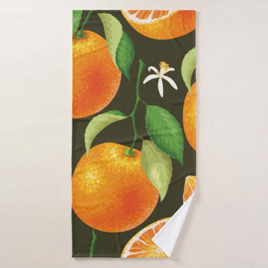 Seamless pattern with orange バスタオル (バスタオル)