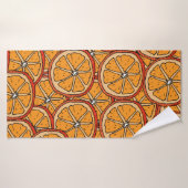 Seamless pattern with orange. Endless texture バスタオル (バスタオル)