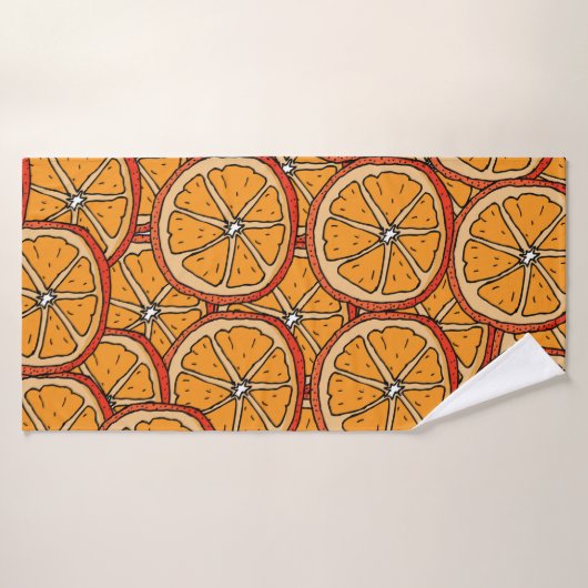 Seamless pattern with orange. Endless texture バスタオル (バスタオル)