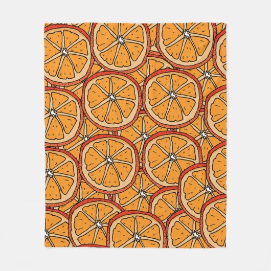 Seamless pattern with orange. Endless texture フリースブランケット (正面)
