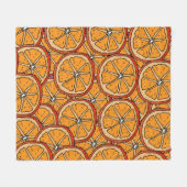 Seamless pattern with orange. Endless texture フリースブランケット (正面(横))