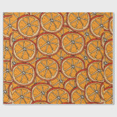 Seamless pattern with orange. Endless texture ラッピングペーパー (フラット)