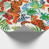 Seamless pattern with painted in watercolor tigers ラッピングペーパー (角)