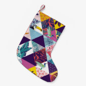 seamless pattern with Parrot, Toucans, Hummingbird スモールクリスマスストッキング (正面 (吊り時))