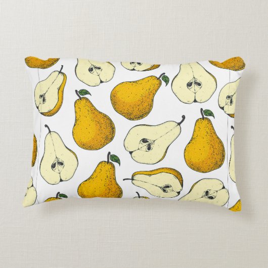 Seamless pattern with pear. Hand drawn pattern bac アクセントクッション (裏面)