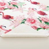 Seamless pattern with pink flamingo シェルパブランケット (3/4)