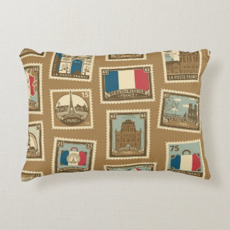  seamless pattern with postage stamps on theme of  アクセントクッション