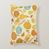 Seamless pattern with pumpkins, autumn leaves, app アクセントクッション (正面(垂直))