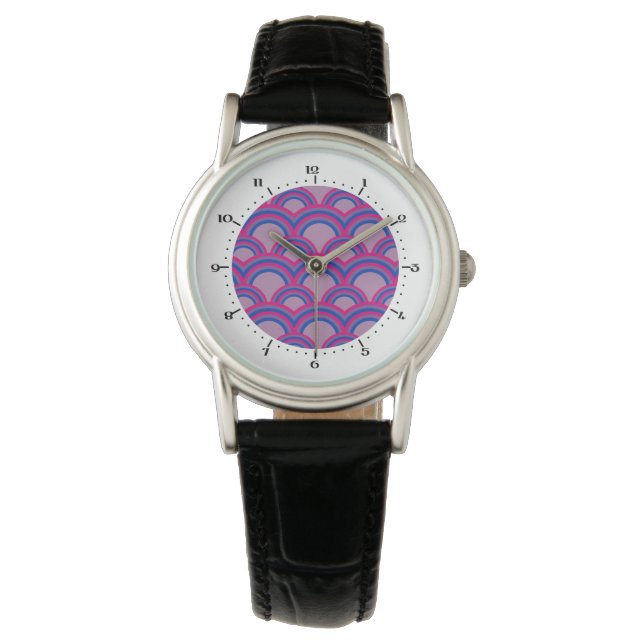 Seamless pattern with rainbows wrist watch 腕時計 (正面)