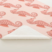 Seamless pattern with seahorse doodle ornament. Pi シェルパブランケット (3/4)