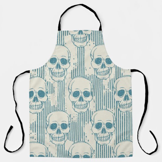 Seamless pattern with skull. Freehand drawing エプロン (正面)