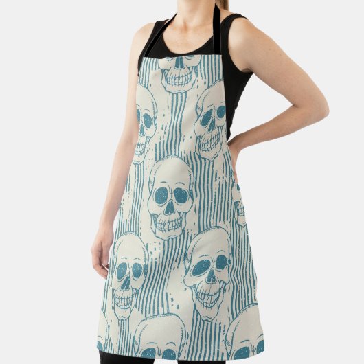 Seamless pattern with skull. Freehand drawing エプロン (インサイチュ)