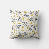 Seamless pattern with snowflakes and fir branches. クッション (正面)