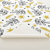 Seamless pattern with snowflakes and fir branches. シェルパブランケット (3/4)