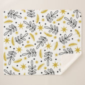 Seamless pattern with snowflakes and fir branches. シェルパブランケット (正面(横))