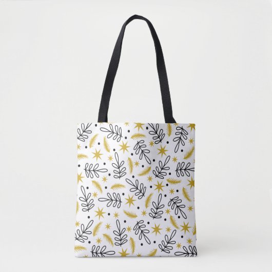 Seamless pattern with snowflakes and fir branches. トートバッグ (正面)