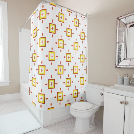 Seamless pattern with squares Abstract background シャワーカーテン (インサイチュ)