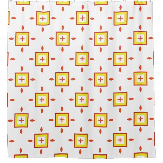 Seamless pattern with squares Abstract background シャワーカーテン (正面)