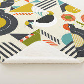 Seamless pattern with stylized birds in retro bauh シェルパブランケット (3/4)