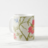 Seamless pattern with stylized ornamental flowers コーヒーマグカップ (正面左)