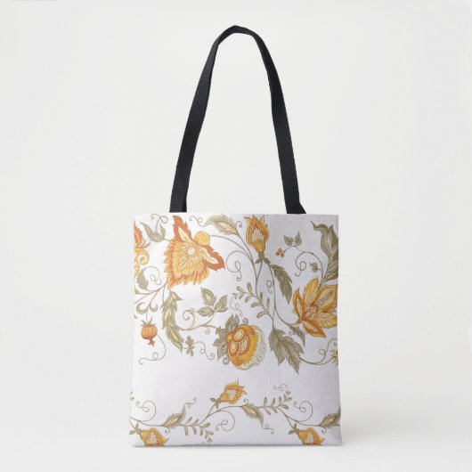 Seamless pattern with stylized ornamental flowers トートバッグ (正面)