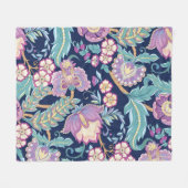 Seamless pattern with stylized ornamental flowers フリースブランケット (正面(横))