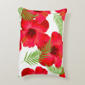 Seamless pattern with tropical flower, palm leave アクセントクッション (裏面(縦))